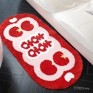 Flocking Flocking Festive Carpet Household Foot Mat Bathroom Absorbent Toilet Entrance Door Anti-sli