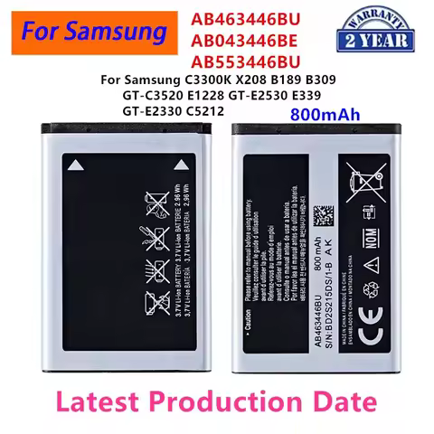 Brand New AB463446BU AB043446BE AB553446BU Battery For Samsung C3300K X208 B189 B309 GT-C3520 E1228 