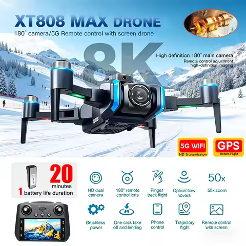 2026 NEW GPS Drone XT808 Professional HD Dual Camera Dron Brushless Motor 5G WIFI FPV Foldable RC Qu