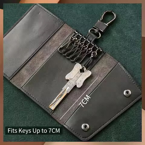 Leather Key Case Waterproof Key Holder Suede Key Wallet Lightweight For Shopping Daily Commuting Cas