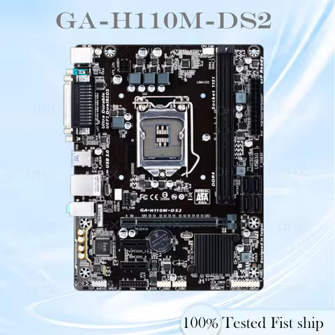 For GIGABYTE GA-H110M-DS2 Motherboard H110 32G LGA 1151 DDR4 USB 3.0 Micro ATX Mainboard 100% Tested