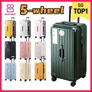 【SG】Authentic Large Luggage 5-wheel big capacity Travel Antimicrobial Luggage 20/26/32/34 inch