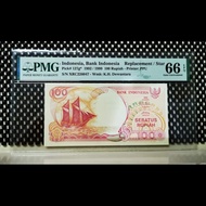 PMG66 EPQ 100 Rupiah Pinisi Rep Star Top Pop 1 Of 11 UKI Uang Kuno
