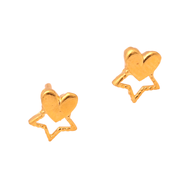 TAKA Jewellery 916 Gold Earrings Starry &amp; Heart