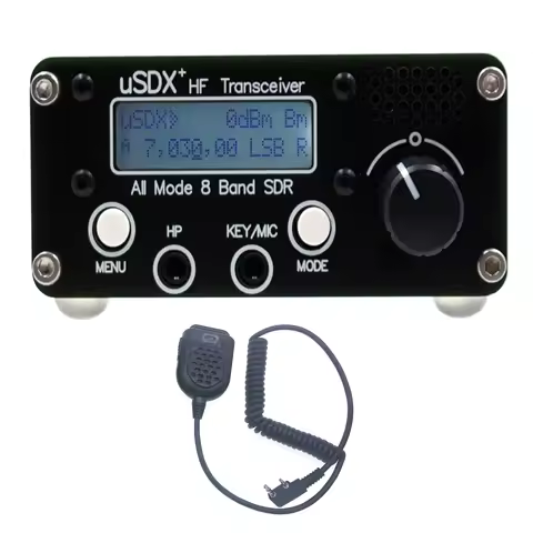 USDX+ SDR Transceiver All Mode HF Ham Radio 8 Band 80M/60M/40M/30M/20M/17M/15M/10M QRP USB LSB CW AM