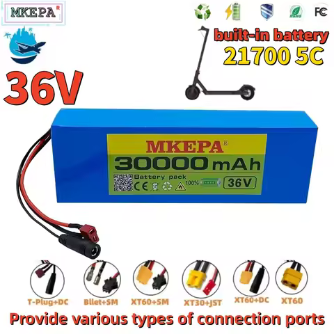 36V30Ah 21700 5C Power Lithium Battery Pack with BMS Rechargeable Battery 10S2P Suitable for Fishing