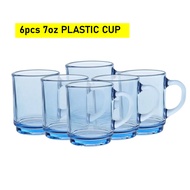 (6pcs)7oz Plastic Cup/Cawan Plastik/Coffee Mug/Cup With Handle.
