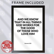 Bible Verse Frame All Things Work Together for Good Wall Art – Romans 8:28