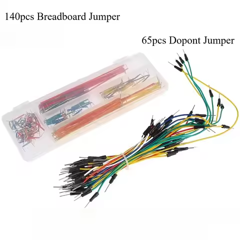 140pcs Breadboard Jumper Wires 65pcs Dupont Cables Electronic Kit for DIY Circuits Electronic Kit Br