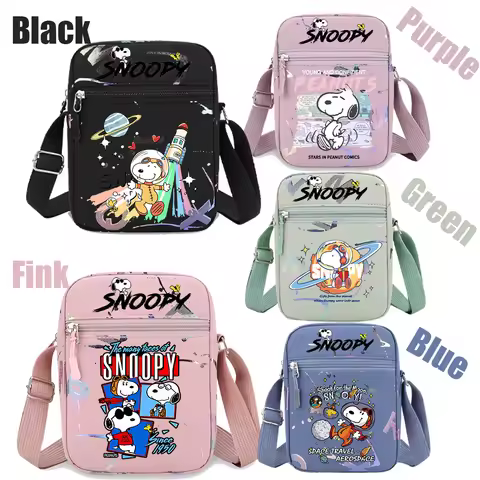 Snoopy Multi Functional Purple Case Crossbody Phone Bag Single Shoulder Pouch Coin Wallet Purse Hand