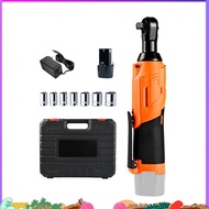 200Nm High-Torque 90° Cordless Ratchet Wrench Set 3/8'' Angle Wrench with 12V Batteries EU Plug ffef