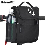 Rhinowalk Bicycle Handlebar Bag Multifunctional Insulated Bicycle Front Bag Portable Cooler Bag with Shoulder Strap Rain Cover Tote Shoulder Bag Travel Picnic Bag Lunch Bag Bike Accessories For Brompton and 3Sixty