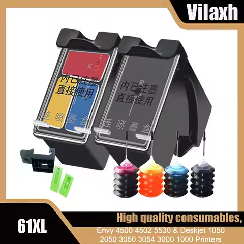 Vilaxh 61XL Compatible Ink Cartridge For HP61 61 XL For HP61XL for Envy 5530 Deskjet 2540 1050 2050 