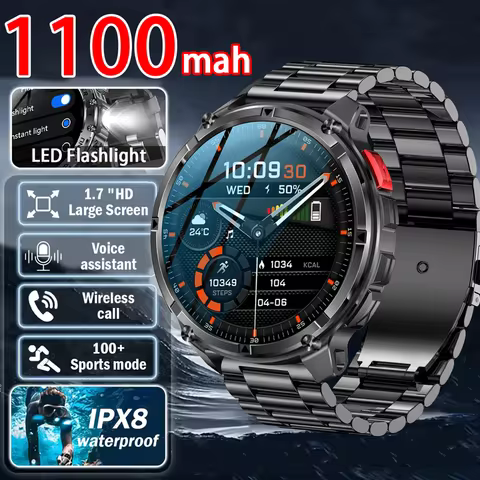 Military T-Rex 3 GPS Waterproof Smart Watch 1.46"HD AMOLED Built-in 6 Frequency Satellite Outdoors S