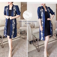 SALE！ MODERN FILIPINIANA PURE EMBROIDERED LONG BLAZER DRESS FOR WOMEN