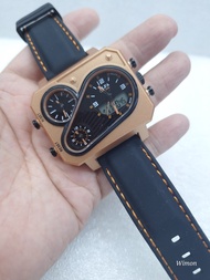 Jam Tangan Pria Alfa Original Ad2880068 Diameter 50mm Double Time Tali Rubber Nyaman di Gunakan