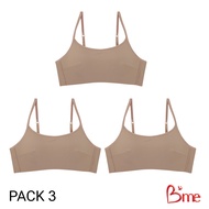 Bme เสื้อชั้นในไร้โครง Level2 ฟองกลาง รุ่น ME1A58 สีดำ สีนู้ด สีโอวันติน (แพ็ก 3) (แนะนำเลือกไซซ์ IN