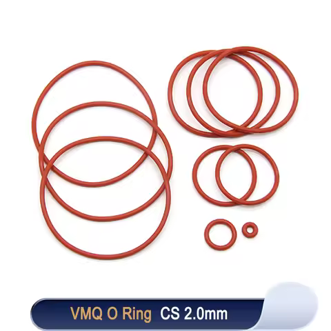 10/50pcs VMQ O Ring Gasket CS 2mm OD 5 ~ 100mm Red Waterproof Washer Round O Shape Silicone Ring Foo