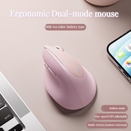 【Fast Shipping】Vertical Ergonomics Wireless Bluetooth Mouse Mute Q7 Dual-Mode Button Mouse E-Sports 