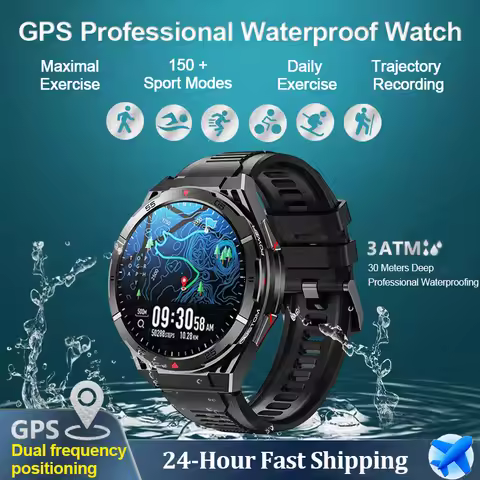 New For Android GPS SmartWatch Men 466*466 AMOLED HD 150+Sport Mode Compass BT Call Health Monito IP