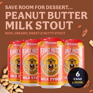 Belching Beaver Peanut Butter Milk Stout - Pack of 6 x 355ml Cans [Craft Beer]