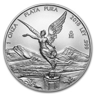 2018 Mexican Libertad 1 oz .999 Silver Coin BU 1oz