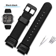 18mm Green Nylon Watch band For Casio G-SHOCK  SGW-100 SGW-200 AE-1200 W-800H W-216H W-735H F-108WH 