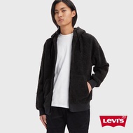 Levis 男款 寬鬆版連帽外套 / 大口袋設計 / 暖身鋪毛 / 黑 熱賣單品