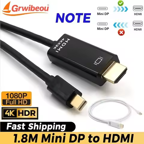 1.8M Mini DP To HDMI-compatible Cable Adapter Mini DisplayPort To HDMI-compatible Cable for Laptop P