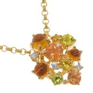 TASAKI 項鍊，18K 黃金鑲嵌鑽石，多色， 顏色，約 6.4 克，女士，二手