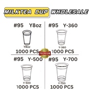 [1000pcs 8oz 12oz 16oz 22oz (PP) Y Cups for Milk Tea 1 BOX Coffee Cup (95mm Top Diameter)