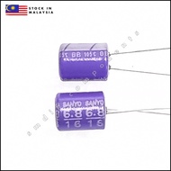 5PCS Japanese-Grade 6.8uF 16V 105°C, Radial Capacitor, 5mm x 6mm