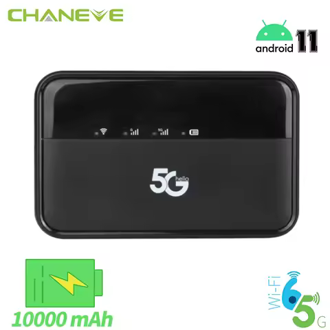 CHANEVE 5G Router Unlocked Mifi Modem Mobile Travel Hotspot WiFi Device With SIM Card Slot 10000mAh 