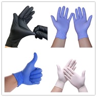 10pcs Black Disposable Glove Latex Nitrile Blue White Work Gloves For Industrial Rubber