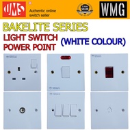( 10 PCS ) Ums Bakelite Series Power Point Light Switch Cantik Good Quality Double Pole 1Gang1Way 2Gang1Way 3Gang1Way