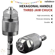 NAILSDECOR Quick Change Chuck, 1.5-6.5mm Self-Tightening Drill Chuck Adapter,  Hexagonal Handle 1/4 