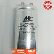 6UF AC CAPACITOR 2 LEGS ROUND CAPACITOR 6 UF MC BRAND