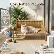 Cat Lounger & Scratching Post | Wooden Cat Sofa & Multi-Functional Scratching Post