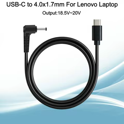 65W USB-C To 4.0x1.7mm DC Charging Cable 1.5m, PD 65W Charging Charger Cord For Lenovo Laptops, Supp