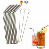 2pcStainless Steel Metal Drinking Straw Reusable Straws W/ Cleaner Brush Set Kit