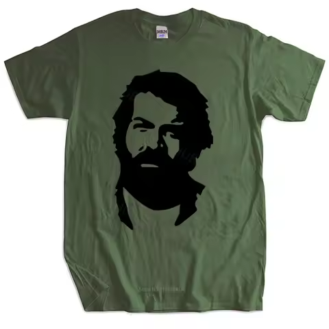 New fashion t-shirt cotton tees Designer BUD SPENCER White Short Sleeve Men's T-Shirt Brand Cotton T