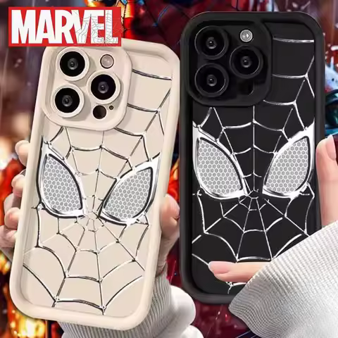 Anime Marvel Spider Man Case for iPhone 16 15 14 13 12 11 Pro Max XS X XR 8 7 6S Plus SE 2020 Metal 
