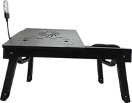 Folding Laptop table stand desk with cooling fan, 4 ports USB hub and LED light