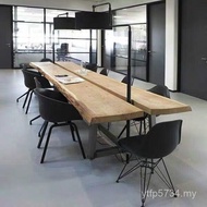 Industrial Large Workbench Training Negotiation Desk Computer Desk Solid Wood Style Conference Table