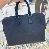 LV路易威登 男士 黑棋盤格全皮公文包 ，97新