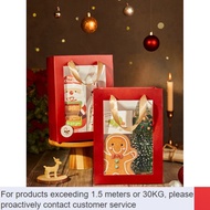 christmas✅Red Christmas Gift Bag Baking Snowflake Crisp Macaron Gift Box Nougat Cookies Greeting Card Gift Portable Pape