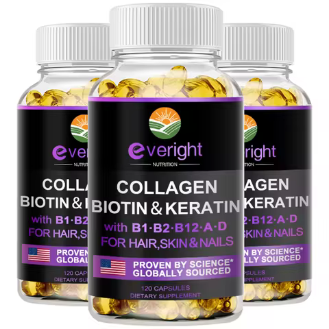Biotin Hyaluronic Acid, Collagen Keratin –Hair Growth Vitamin – Nails & Skin, B1, B2, B6, B12 Comple