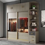 L0328北歐推拉門衣櫃現代簡約組裝家用臥室衣櫃躺滑門衣櫥（包運送）