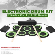 [WARRANTY] Electronic Digital Drum Kit 7 Pads Roll Up USB Power - Ammoon G3002