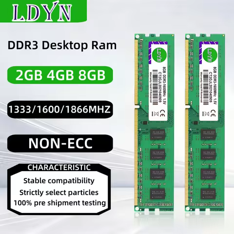 DDR3 RAM 2GB 4GB 8GB 1066 1333 1600 1866MHZ RAM Desktop Memory UDIMM PC3 12800U PC3 10600U ddr3 RAM 